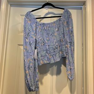 Smocked Floral Blouse